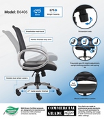 Boss Mesh Back W/ Pewter Finish Task Chair, B6406